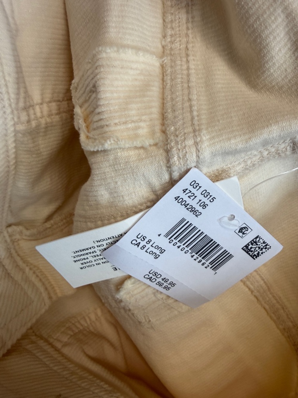 American Eagle High-Rise Mini Corduroy Shorts in Cream size 29W/8 US women - Picture 4 of 8